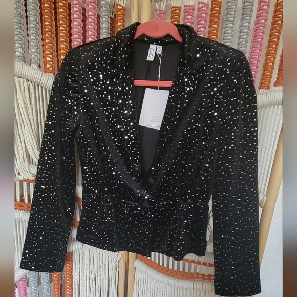 & Other Stories Sequined Velvet Hourglass Blazer - Picture 3 of 13